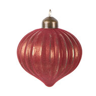 Clayre & Eef | Kerstbal Rood ø 8x9 cm | 6GL5121