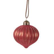 Clayre & Eef | Kerstbal Rood ø 8x9 cm | 6GL5121