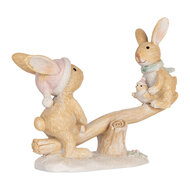 Clayre & Eef | Decoratie Konijnen Bruin Wit 16x6x11 cm | 6PR5881