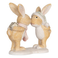 Clayre & Eef | Decoratie Konijnen Bruin Wit 10x5x10 cm | 6PR5882