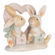 Clayre & Eef | Decoratie Konijnen Bruin Wit 11x6x9 cm | 6PR5883