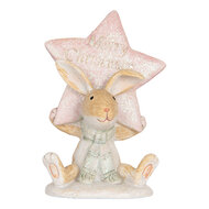Clayre &amp; Eef   | Decoratie Konijn Bruin Roze 8x5x11 cm | 6PR5884