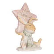 Clayre &amp; Eef   | Decoratie Konijn Bruin Roze 8x5x11 cm | 6PR5884