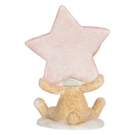 Clayre &amp; Eef   | Decoratie Konijn Bruin Roze 8x5x11 cm | 6PR5884