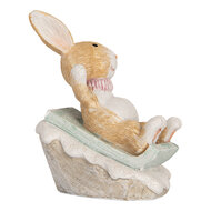 Clayre & Eef | Decoratie Konijn Bruin Wit 8x6x9 cm | 6PR5885