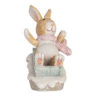 Clayre & Eef | Decoratie Konijn Bruin Wit 8x6x9 cm | 6PR5885