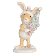 Clayre & Eef | Decoratie Konijn Bruin Wit 5x5x10 cm | 6PR5886