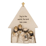 Clayre & Eef | Kerstdecoratie Kerstgroep Beige Goudkleurig 16x6x21 cm | 6PR5904