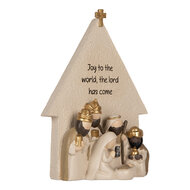 Clayre & Eef | Kerstdecoratie Kerstgroep Beige Goudkleurig 16x6x21 cm | 6PR5904