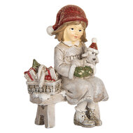 Clayre & Eef | Decoratie Kind Grijs Rood 7x5x10 cm | 6PR5916