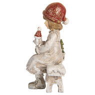 Clayre & Eef | Decoratie Kind Grijs Rood 7x5x10 cm | 6PR5916