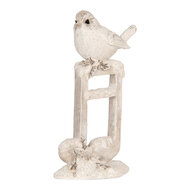 Clayre & Eef | Decoratie Vogel Beige Wit 8x4x13 cm | 6PR5927