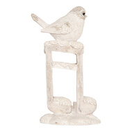 Clayre & Eef | Decoratie Vogel Beige Wit 8x4x13 cm | 6PR5927