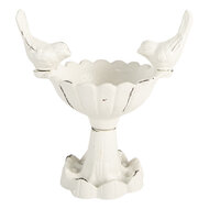 Clayre &amp; Eef   | Vogelbad Wit 14x10x15 cm | 6Y5741