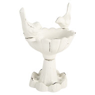 Clayre &amp; Eef   | Vogelbad Wit 14x10x15 cm | 6Y5741