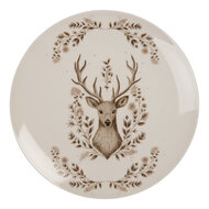 Clayre &amp; Eef   | Servies Ontbijtbord Beige Bruin &oslash; 20x2 cm | GTWDP