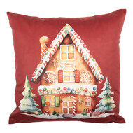 Clayre & Eef | Kussenhoes Rood Bruin 45x45 cm | KT021.429