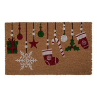 Clayre & Eef | Deurmat Binnen Bruin Rood 75x45x1 cm | MC276