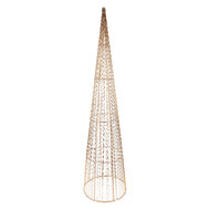 Clayre & Eef | Decoratie kegel met LED (set van 3) Goudkleurig ø 20x80/16x60/11x40 cm / 7xAA | 50828