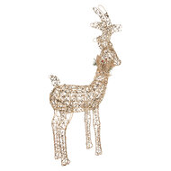 Clayre & Eef | Kerstdecoratie Rendier met LED Goudkleurig 63x17x106 / 3xAA | 66310