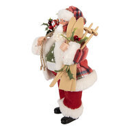 Clayre & Eef | Kerstdecoratie Kerstman Rood Wit 16x13x27 cm | 66356