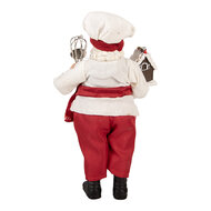 Clayre & Eef | Kerstdecoratie Kerstman Rood Wit 16x9x26 cm | 66358