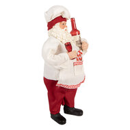 Clayre & Eef | Kerstdecoratie Kerstman Rood Wit 15x10x27 cm | 66361