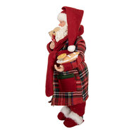 Clayre & Eef | Kerstdecoratie Kerstman Rood Groen 16x11x28 cm | 66362