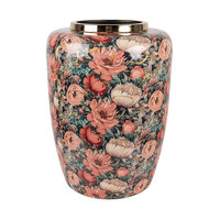 Clayre & Eef | Decoratie Vaas Groen Roze ø 33x44 cm | 66376