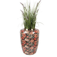 Clayre & Eef | Decoratie Vaas Groen Roze ø 33x44 cm | 66376