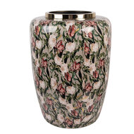 Clayre & Eef | Decoratie Vaas Grijs Roze ø 33x44 cm | 66377