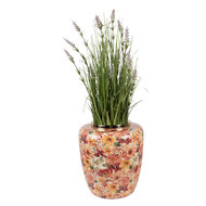 Clayre &amp; Eef   | Decoratie Vaas Beige Oranje &oslash; 33x36 cm | 66378