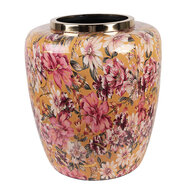 Clayre & Eef | Decoratie Vaas Geel Roze ø 33x36 cm | 66379
