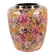 Clayre & Eef | Decoratie Vaas Geel Roze ø 33x36 cm | 66379