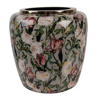 Clayre & Eef | Decoratie Vaas Grijs Roze ø 25x25 cm | 66380