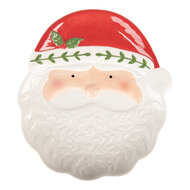 Clayre &amp; Eef   | Serveerschaal Wit Rood 29x26x5 cm | 6CE2365
