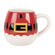 Clayre & Eef | Mok Rood Wit 15x12x17 cm / 400 ml / 500 ml | 6CEMU0223