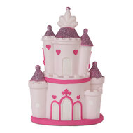 Clayre & Eef | Nachtlampje kasteel LED Roze Paars 16x11x24 cm | 6LMP802