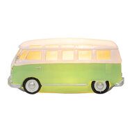 Clayre &amp; Eef   | Nachtlampje Autobus LED Groen Wit 24x10x11 cm | 6LMP812