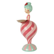 Clayre & Eef | Decoratie Kind met schaaltje Roze Groen 22x20x46 cm | 6PR5796