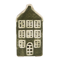 Clayre &amp; Eef   | Decoratie Huisje met LED Groen Beige 4x4x8 cm | 6CE2303