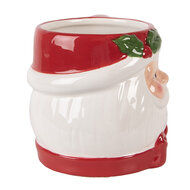 Clayre &amp; Eef   | Mok Wit Rood 13x10x9 cm / 300 ml | 6CEMU0211