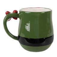 Clayre &amp; Eef   | Mok Groen Rood 13x9x10 cm / 400 ml | 6CEMU0220