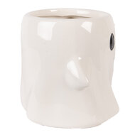 Clayre &amp; Eef   | Mok Wit Zwart 14x9x10 cm / 350 ml | 6CEMU0224