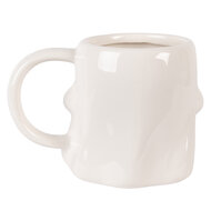 Clayre &amp; Eef   | Mok Wit Zwart 14x9x10 cm / 350 ml | 6CEMU0224