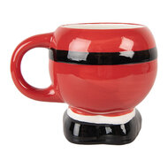 Clayre & Eef | Mok Rood Zwart 14x11x11 cm / 400 ml | 6CEMU0225