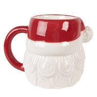 Clayre & Eef | Mok Wit Rood 15x11x11 cm / 500 ml | 6CEMU0227