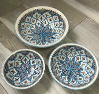 Salade set 3 delig Turquoise blue fine | TB.SK.3D | Dishes & Deco