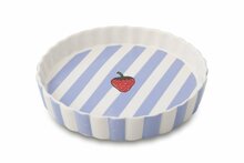 Quicheschaal taartvorm Fruity Strawberry serveerschaal handgemaakt Ø 24 rond blauw wit | QU.ST.30 | Dishes & Deco