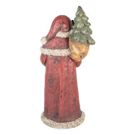Clayre &amp; Eef   | Kerstdecoratie Kerstman Rood Beige 35x28x83 cm | 5MG0091